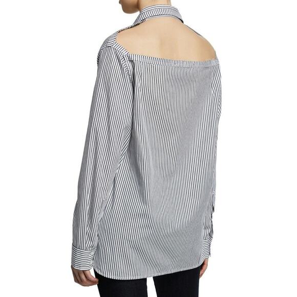 Kendall + Kylie Poplin Cutout Shirt - Size S - NWT - Picture 1 of 8